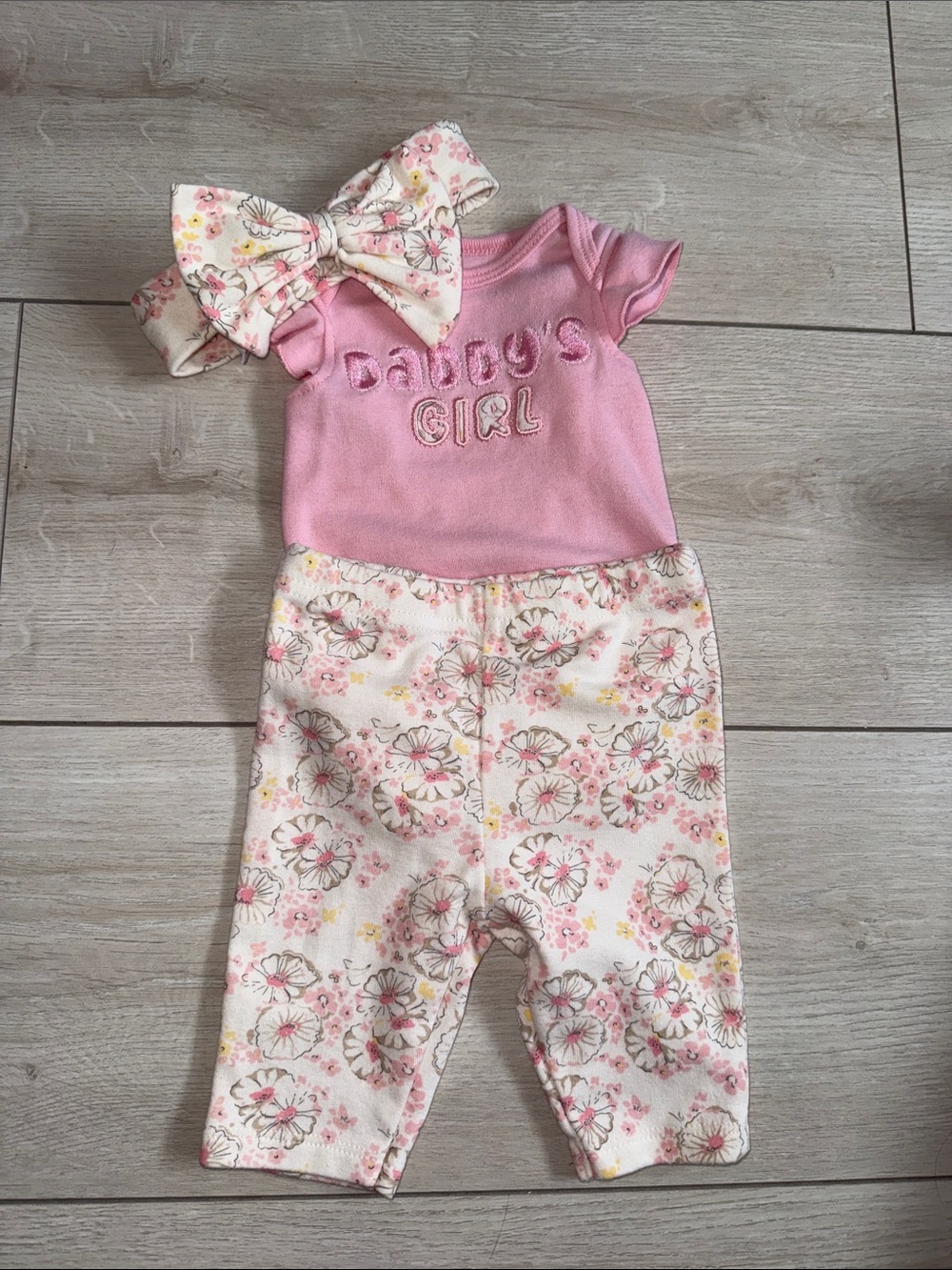 Daddy's Girl Pink Floral Kids Matching Set
